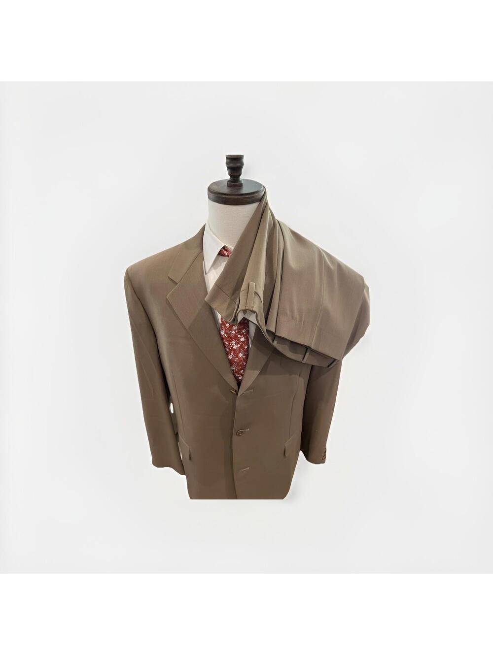 BEAUTIFUL CANALI PROPOSTA MENS SUIT IT58/US48L 38x31 TAN BEIGE MADE ITALY VGC!